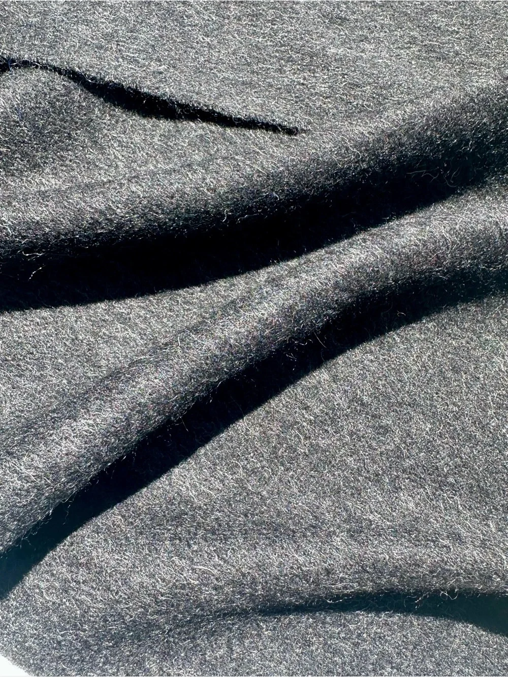 100% Cashmere Black Classic Men's Fringed Scarf, 64”x12”